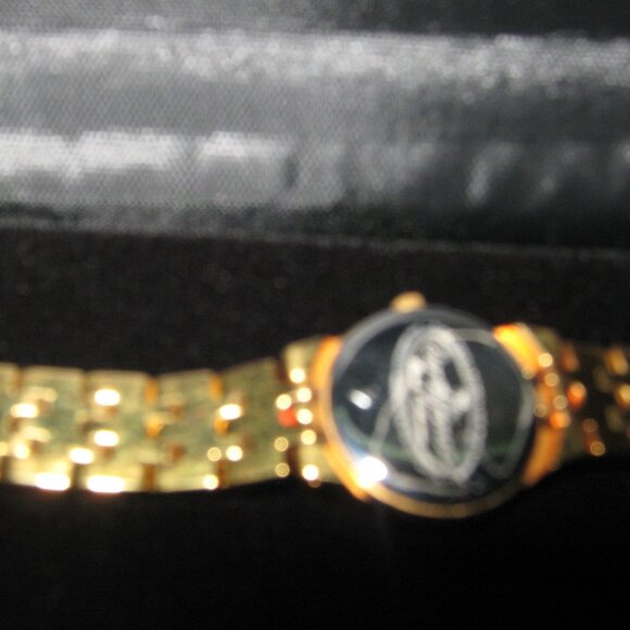 Vintage Earth Gems Gold Tone Watch with Matching Globe Necklace - Picture 4 of 9